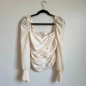 ASTR Puff Sleeve Square Neck Blouse